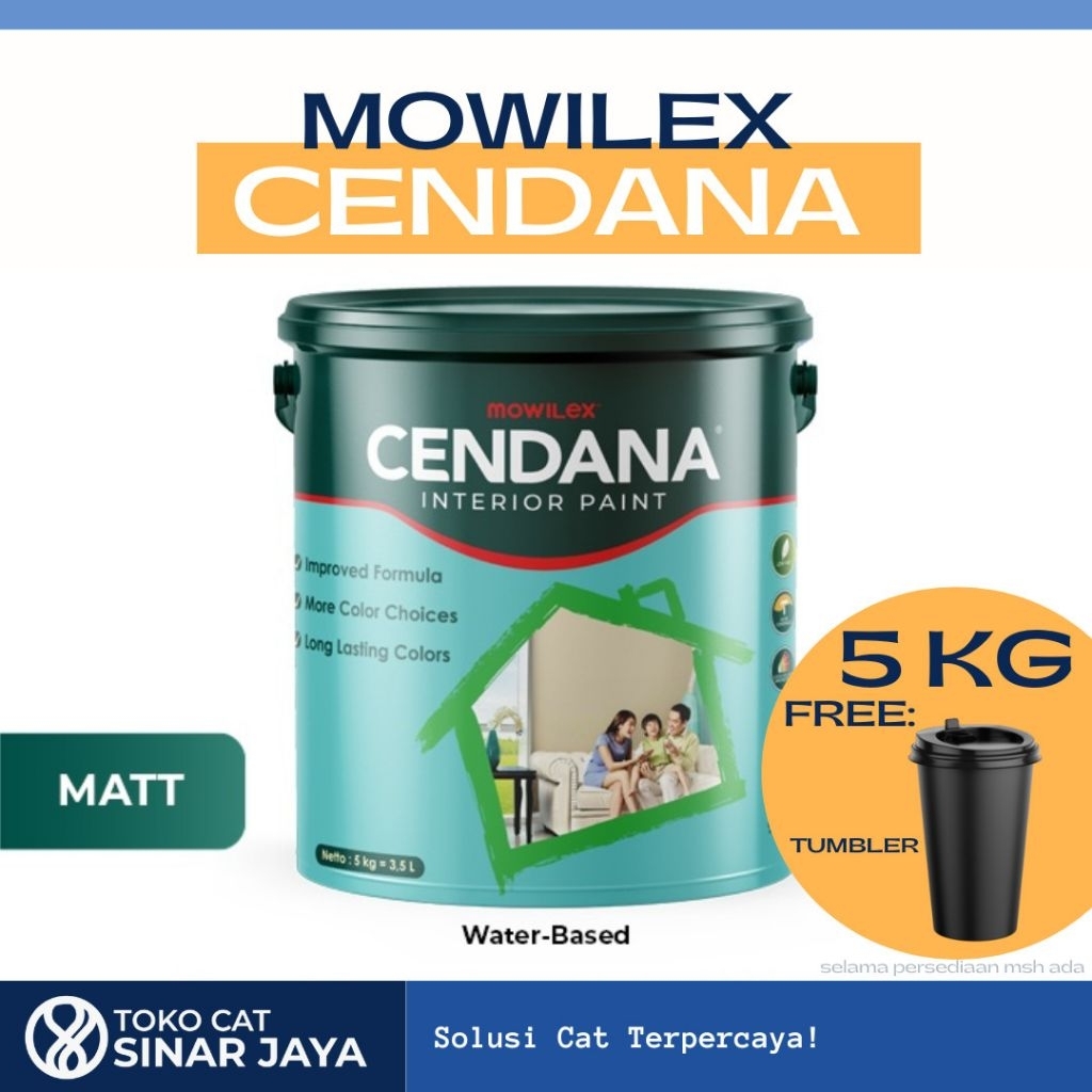 Cendana Cat Tembok 5kg / Mowilex Cendana