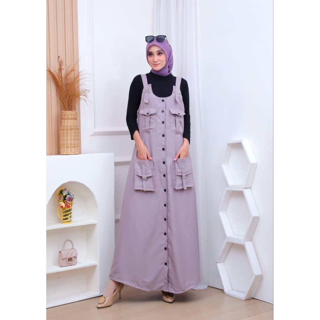 Outer Rompi Mosscrepe Luaran Baju Panjang ABG Muslim Hijab