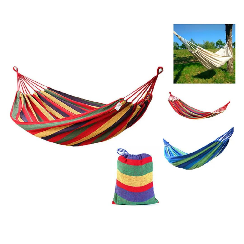 Hammock Ayunan Gantung Kuat Tempat Tidur Gantung Ayunan Pohon Kain Motif Pelangi