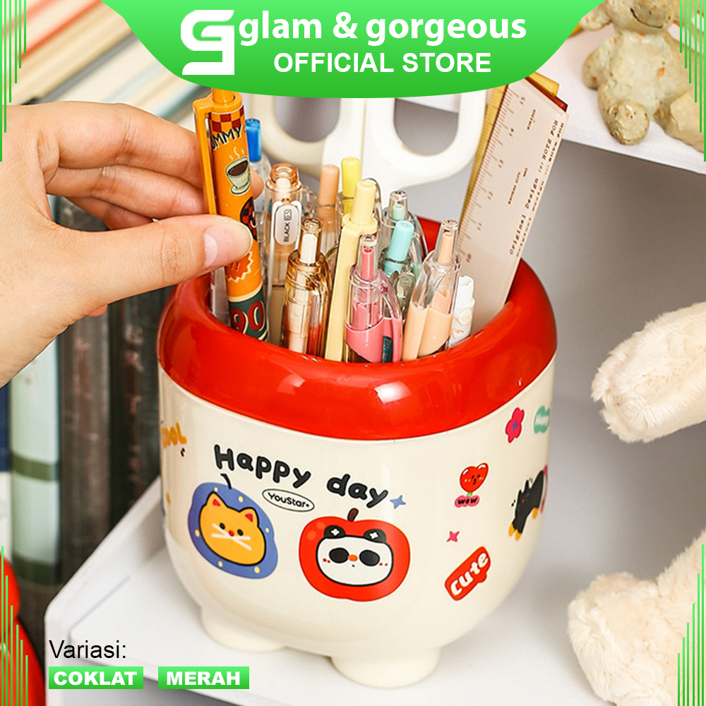 Rak Pensil Kosmetik - Laci Mini Aesthetic - Desk Rack dan Makeup Organizer - DD030