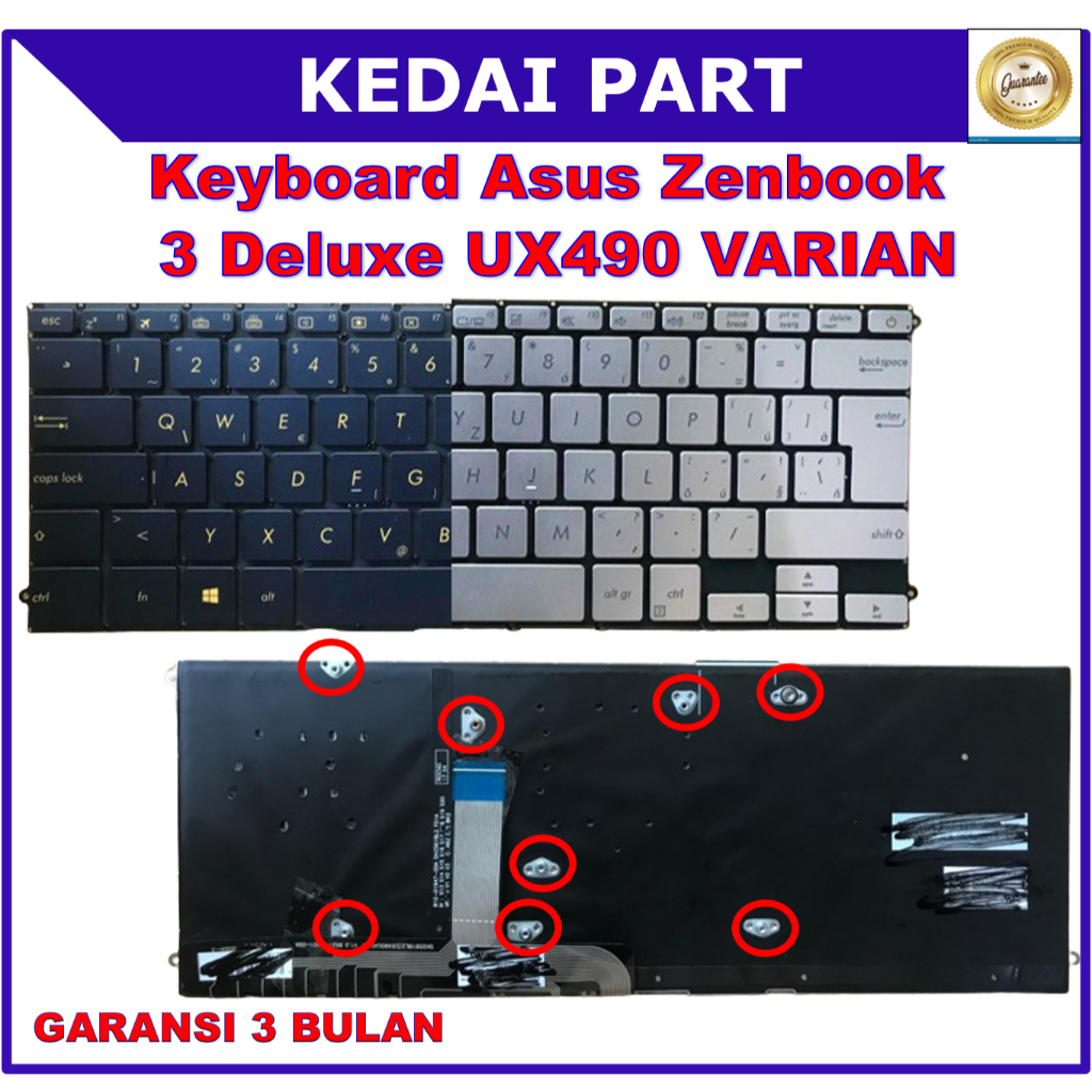 Keyboard Asus ZenBook 3 Deluxe UX490 UX490CA UX490U UX490UA UX490UAK UX490UAR Dark Blue