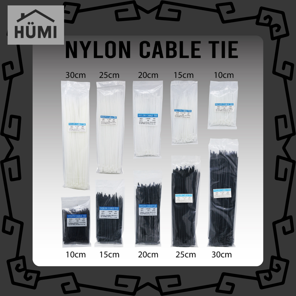 

Nylon Cable Tie 10cm 15cm 20cm 25cm 30cm Kabel Ties Tis 10 15 20 25 30 cm Insulock Hitam atau Putih