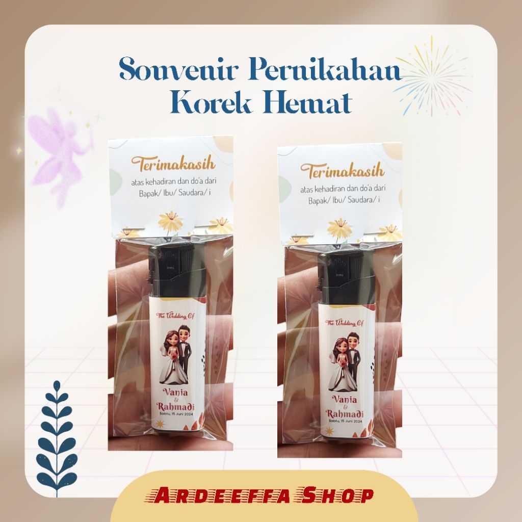 Souvenir Pernikahan Unik - Korek Custom Hemat (Paket 50 pcs)