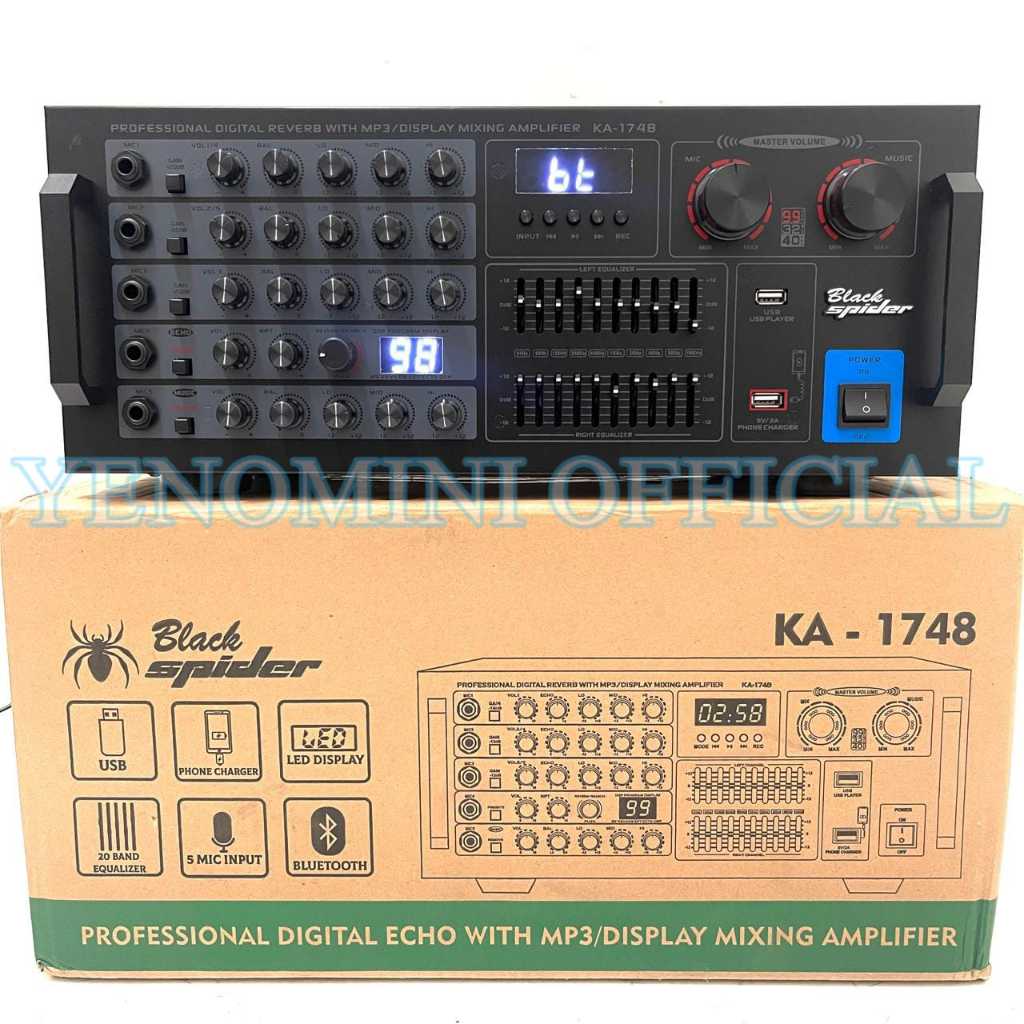 Power Amplifier Black Spider KA 1748 Original POWER AMPLIFIER BLACKSPIDER KA1748 ka 1748 ( Bisa Cod 