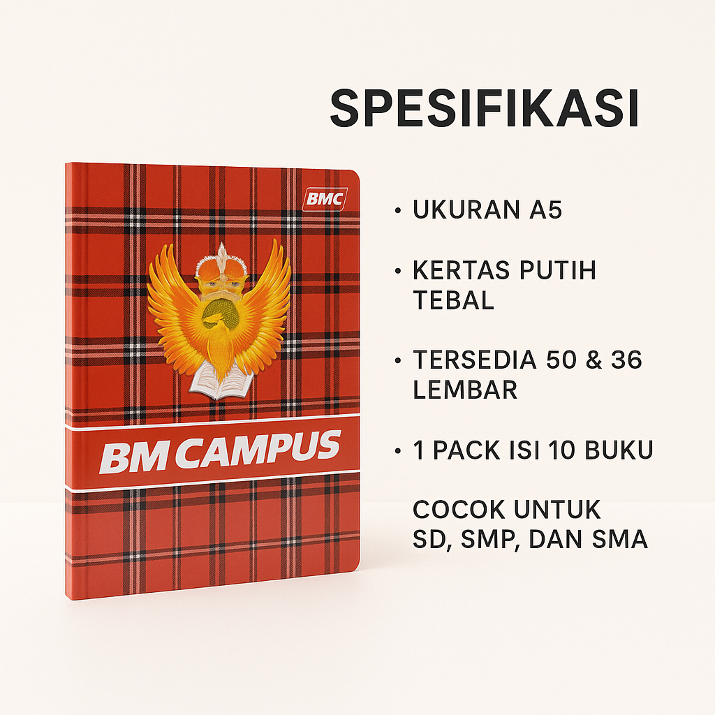 

Promo Buku Tulis BM Campus 50 Lembar Isi 10 Pcs / Buku Tulis Anak