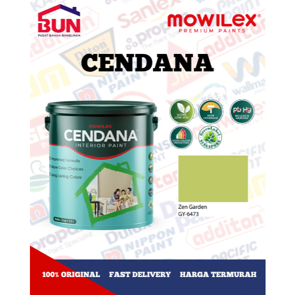 Mowilex Cendana Interior Paint Cat Tembok 5 Kg - ZEN GARDEN (TINTING)