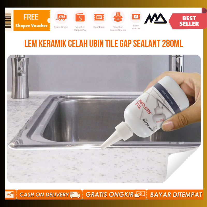 Lem nat / Lem Keramik Multifungsi Celah Ubin Tile Gap Sealant 280ml / Lem pengisi nat keramik