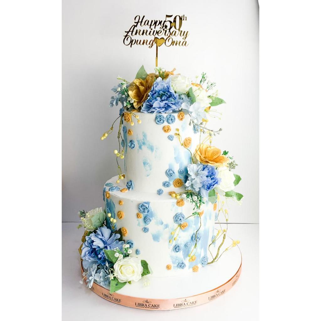 

Kue Ulang Tahun/Birthday Cake/Kue Ultah Tema Flower/Flower Blu Cake/Cake 2 Tier/Kue Birthday Jakarta