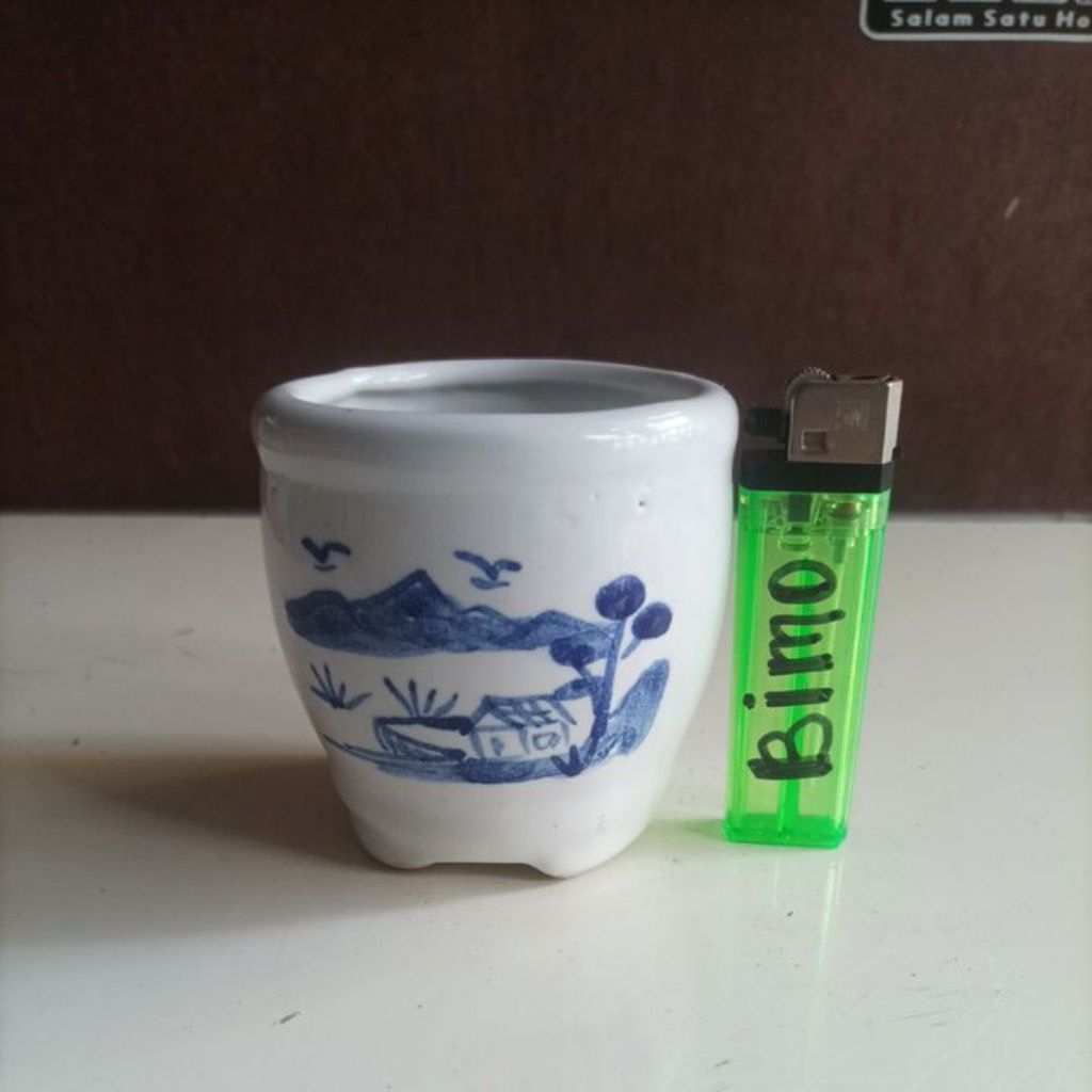 Pot keramik bonsai/kaktus gentong