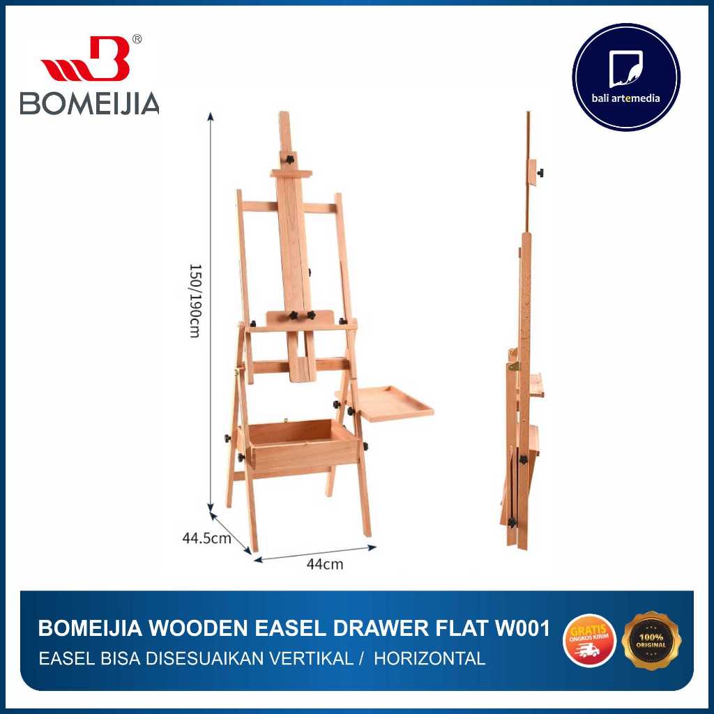 

Bomeijia Wooden Easel Drawer Flat W001 - Easel Lukis - Bali Artemedia