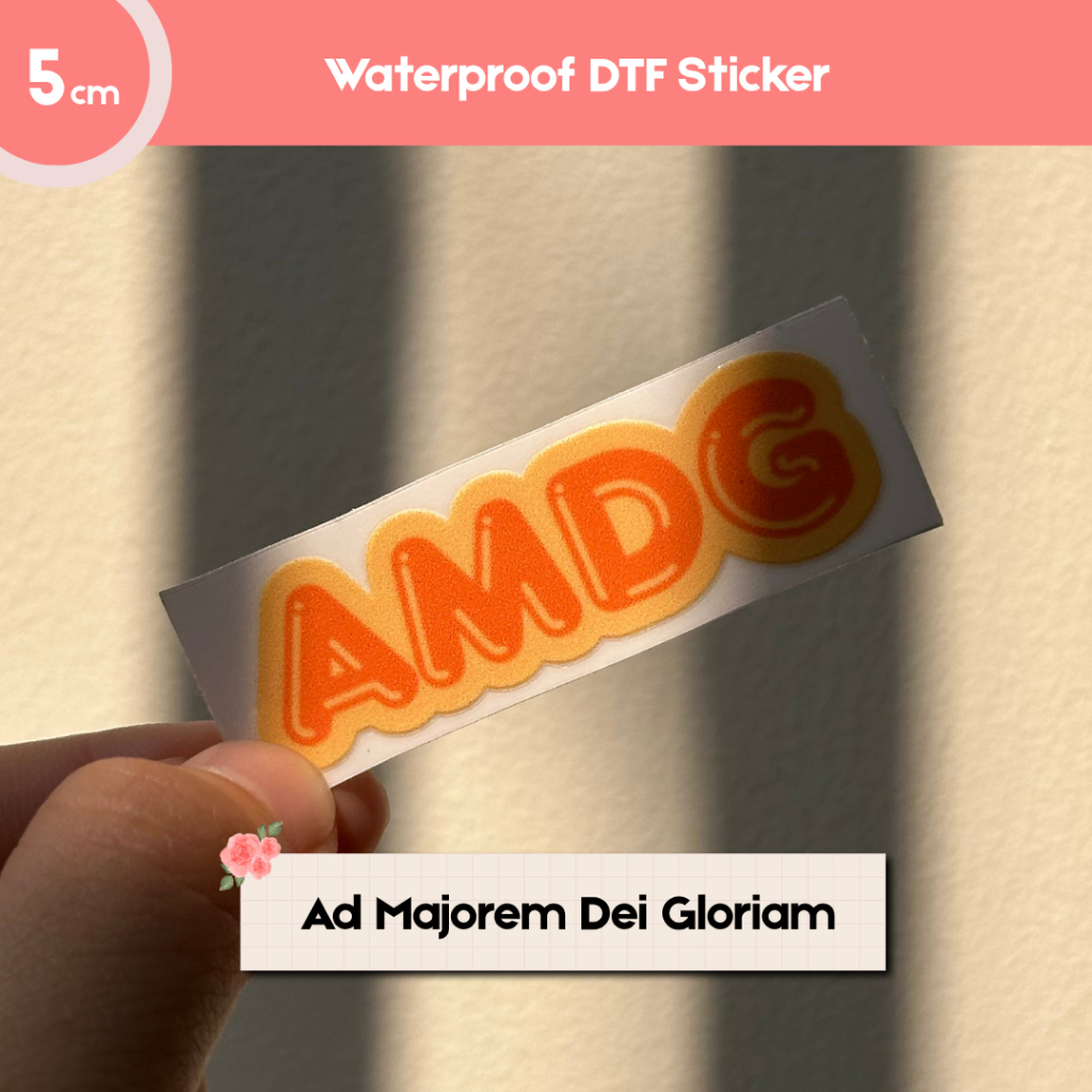 

Stiker Katolik Waterproof - AMDG | DTF Anti Gores 5cm