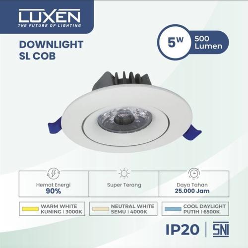 Luxen lampu spot spotlight led cob downlight spot luxen 5watt 7watt 12watt-3k/4k/65k
