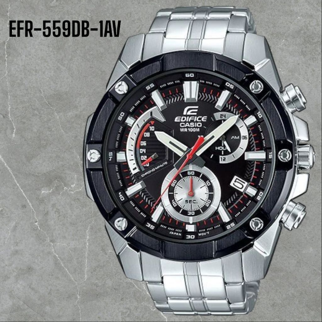 ( GROSIR ) Jam Tangan Pria Merk Edifice STANDARD CHRONOGRAPH EFR-559DB