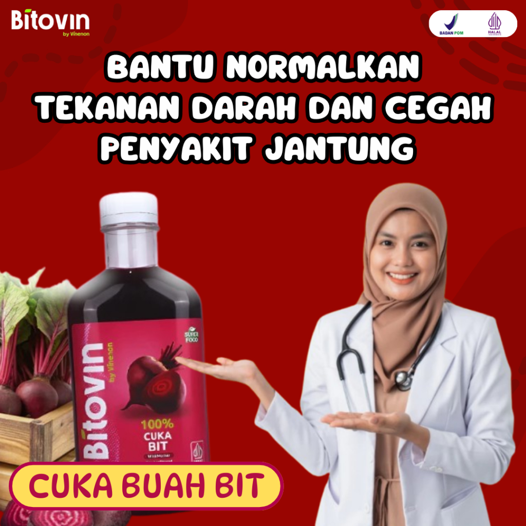 

BITOVIN Paket 1 Botol - Cuka Buah Bit Membantu Normalkan Tekanan Darah Mencegah Penyakit Jantung Penambah Darah