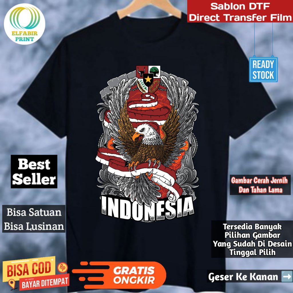

Dtf Stiker Sablon Setrika Gambar Indonesia Merdeka 2 Ukuran A3 A4 A5 A6 A7 Tinggal Tempel Atau Press