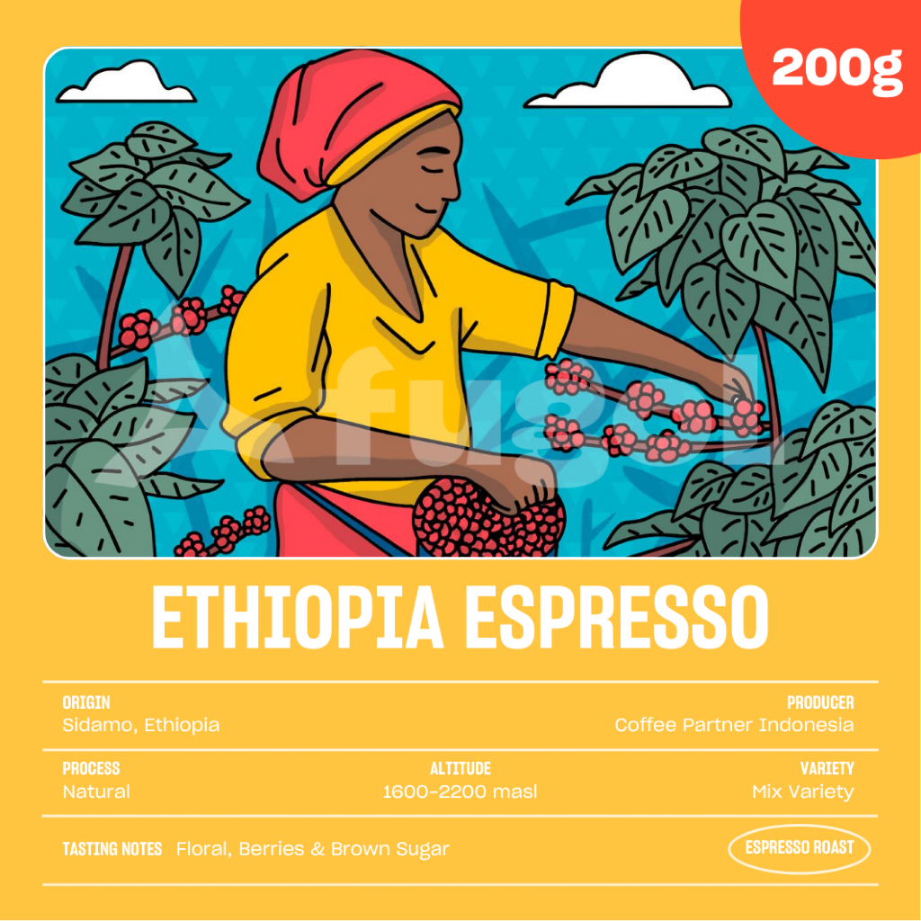 

Kopi Arabica Espresso ETHIOPIA FLORAL ESPRESSO BLEND (200gr) - Specialty Coffee - Blend For Espresso