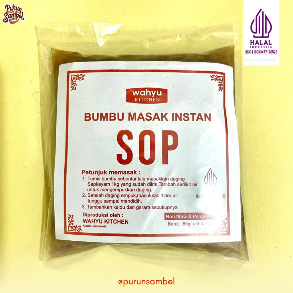 

Purun Sambel Bumbu Sop Daging 65 gr Halal Homemade Bumbu Dapur Instan Bumbu Masak