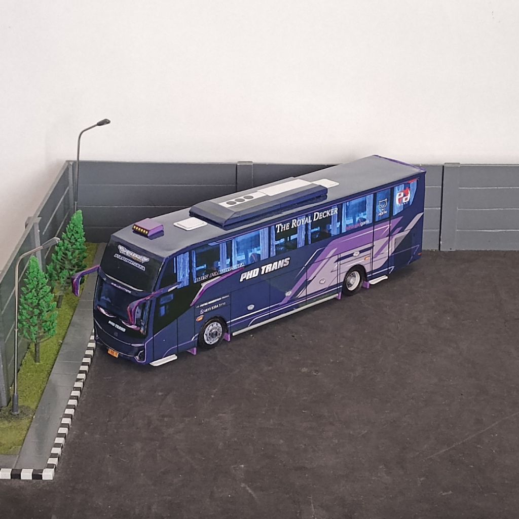 miniatur bus papercraft skala 43 thd trans veloz
