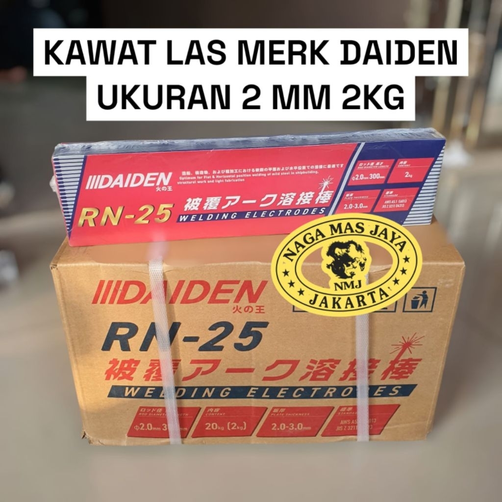 KAWAT LAS 2MM DAIDEN RN 25 AWS 6013 / KAWAT LAS DAIDEN RN-25 2 MM 2KG