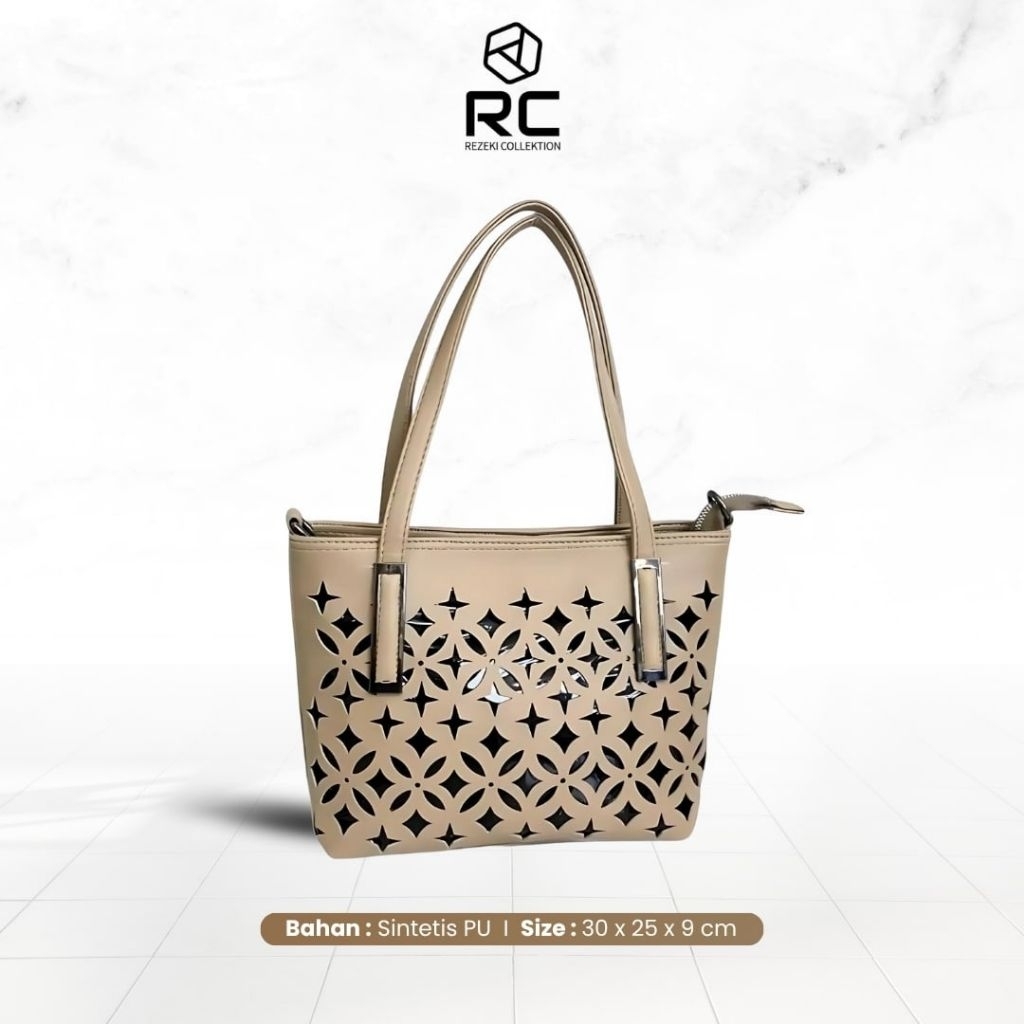Totebag Wanita Tas Jinjing Tote Bag Rezeki Collektion Kulit Sintetis Size 30x25x9 Cm Waterproff
