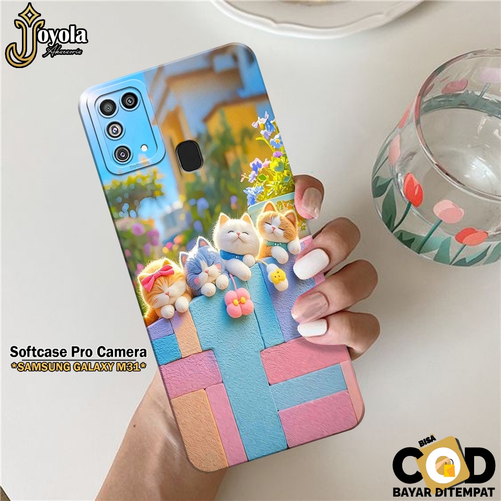 JOYOLA Case Samsung Galaxy M31 - Fahion Case Kartun - Softcase Samsung Galaxy M31 - Pro Camera - Cas