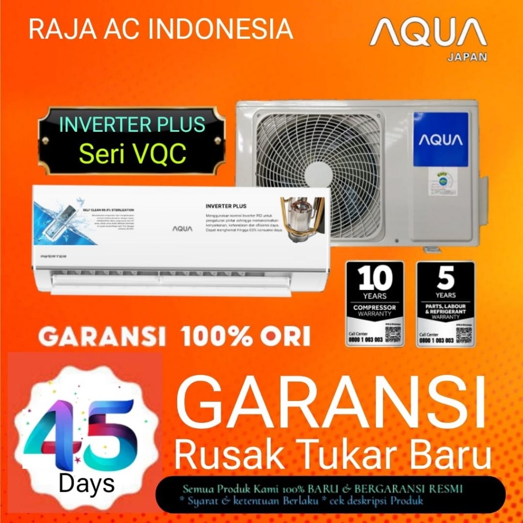 AC AQUA JAPAN INVERTER 0.5 PK - 1.5 PK Low Voltage + Pemasangan & bisa tukar tambah