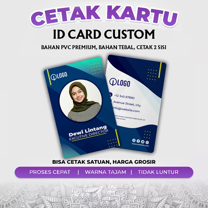 

Custom Cetak ID Card PVC Premium Kartu Member Kartu Anggota Kartu Pelajar Murah Custom Suka-Suka