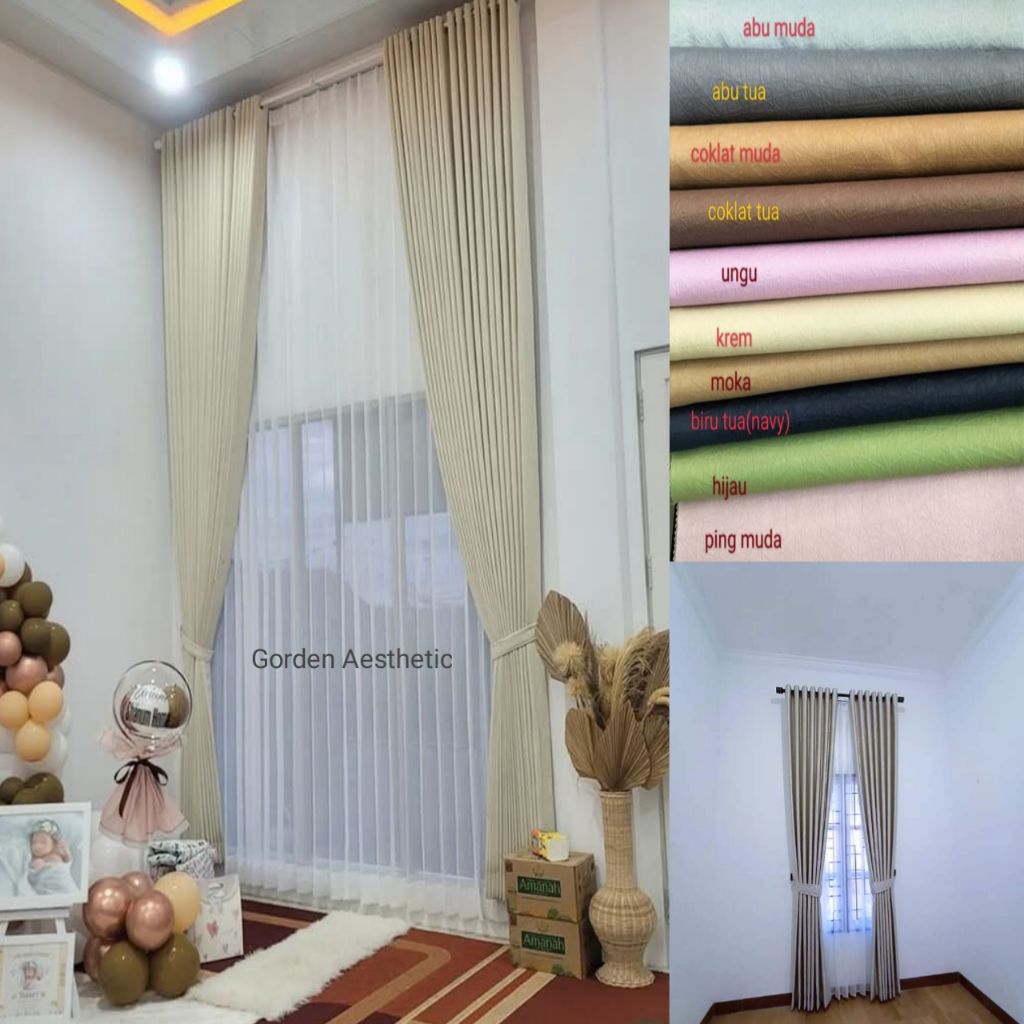 GORDEN JENDELA PINTU KAMAR TIDUR AESTHETIC  PANJANG 3 METER