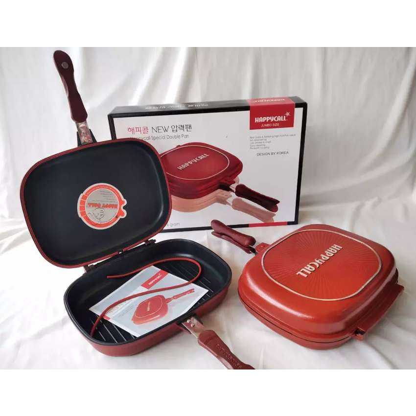 HAPPY CALL DOUBLE PAN 32cm / Happy Call Double Side Pan 2 Sisi Jumbo Grill 32cm/Q2 2530 TEFLON TEBAL
