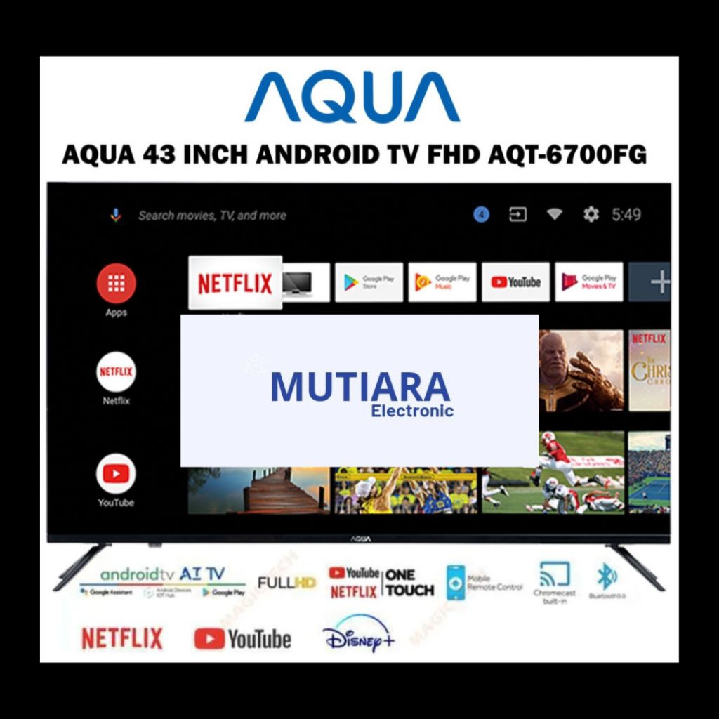AQUA 43AQT6700FG / LE43AQT6700FG FHD ANDROID TV 43 INCH