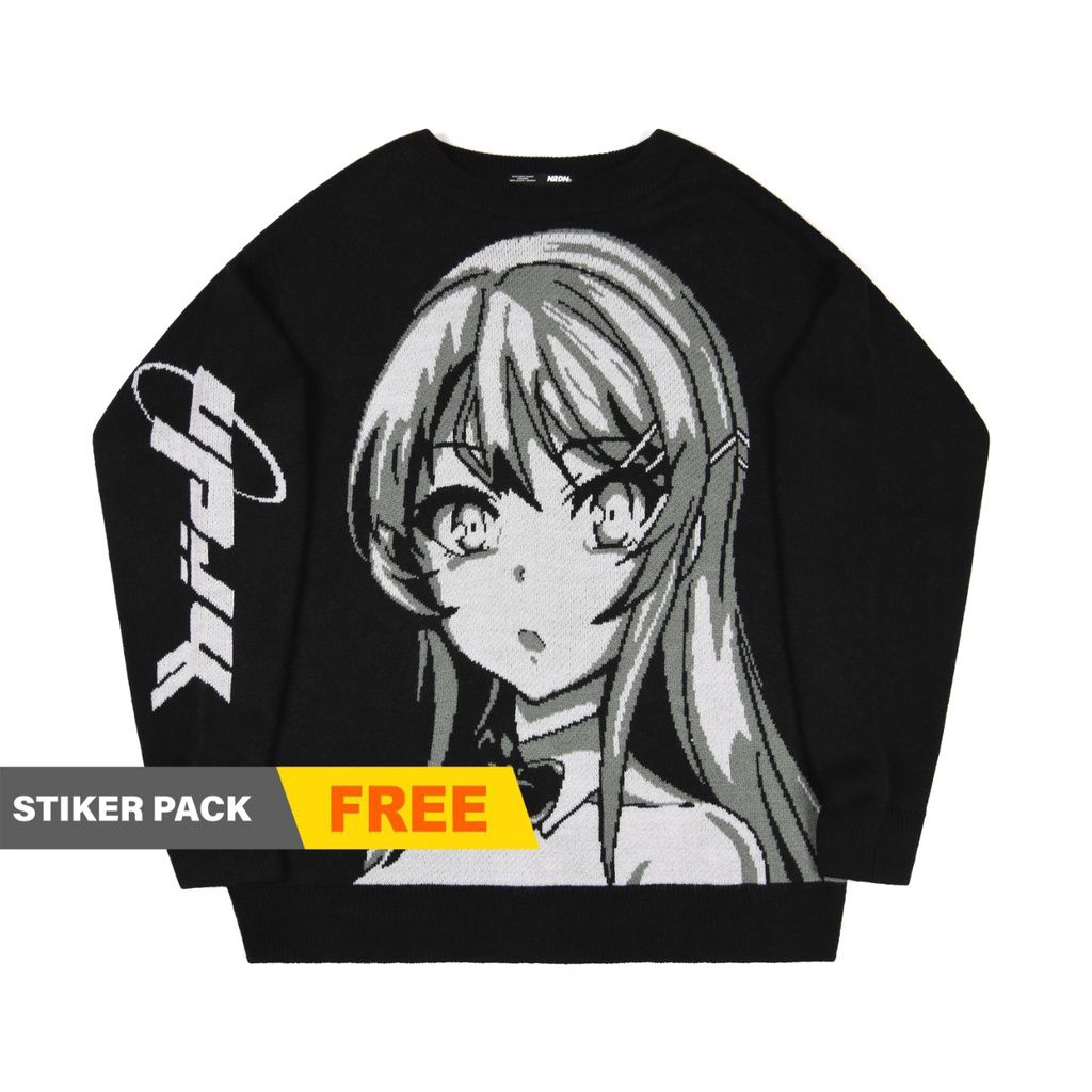 NRDN Clothing Sweater Cardigan Crew Knit Hanabi