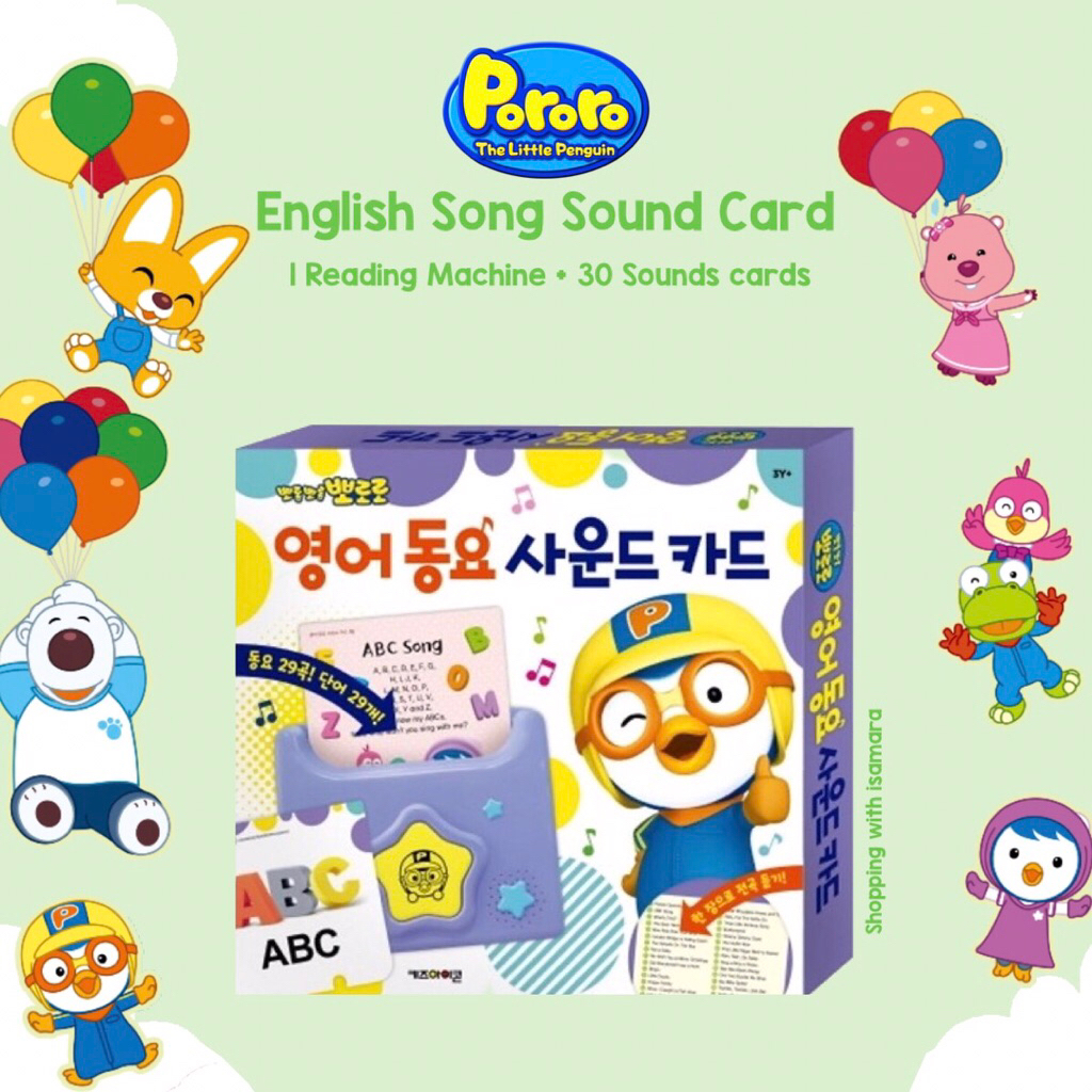 Pororo English Song Sound Card (1 Reading Machine and 30 Cards)