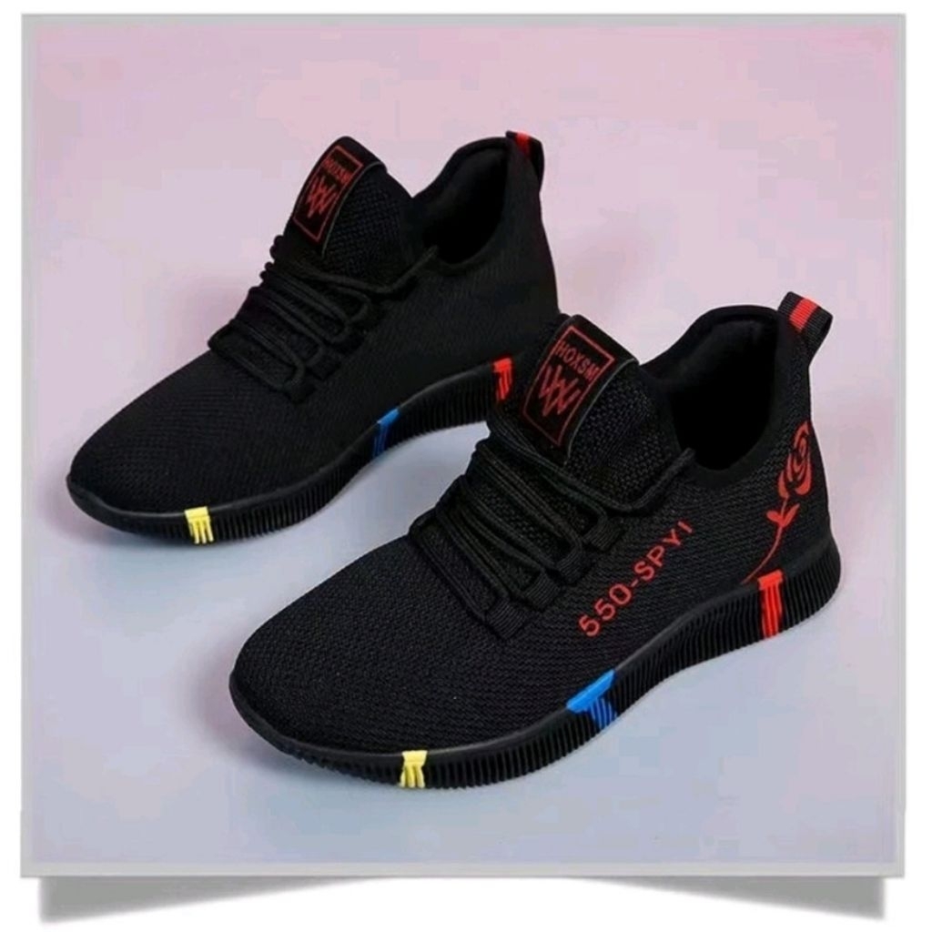 Sepatu sneakers wanita motif bunga 550-SPIY import 