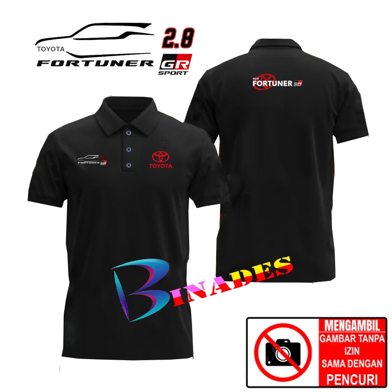 Jual Baju Kaos Kerah Model Polo TOYOTA NEW FORTUNER 2.8 GR SPORT Polo Shirt Type - A BINADES