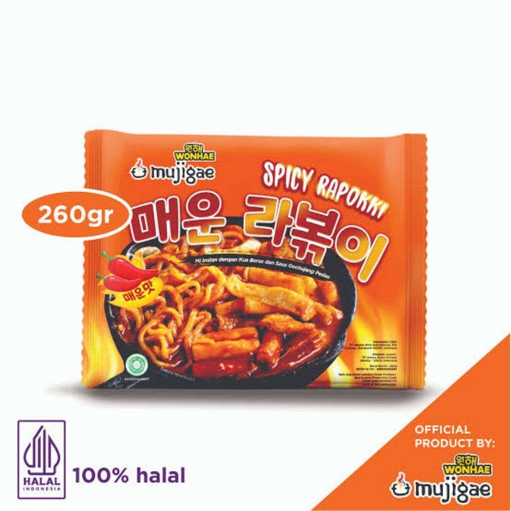 

Mujigae by Wonhae Spicy Rapokki 260 gr - Mie Instant dengan Kue Beras dan Saus Gochujang Pedas