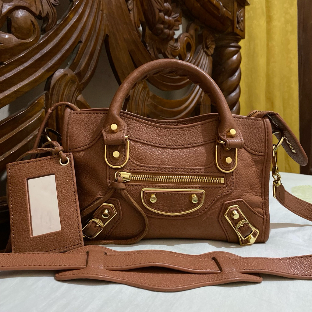 Preloved Balenciaga Mini City Metallic Edge GHW