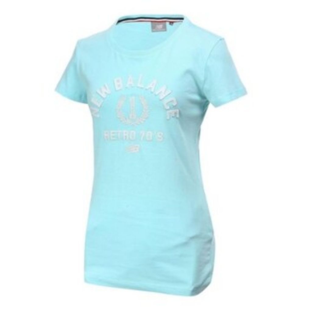 New balance retro nb kaos branded wanita warna tosca size S