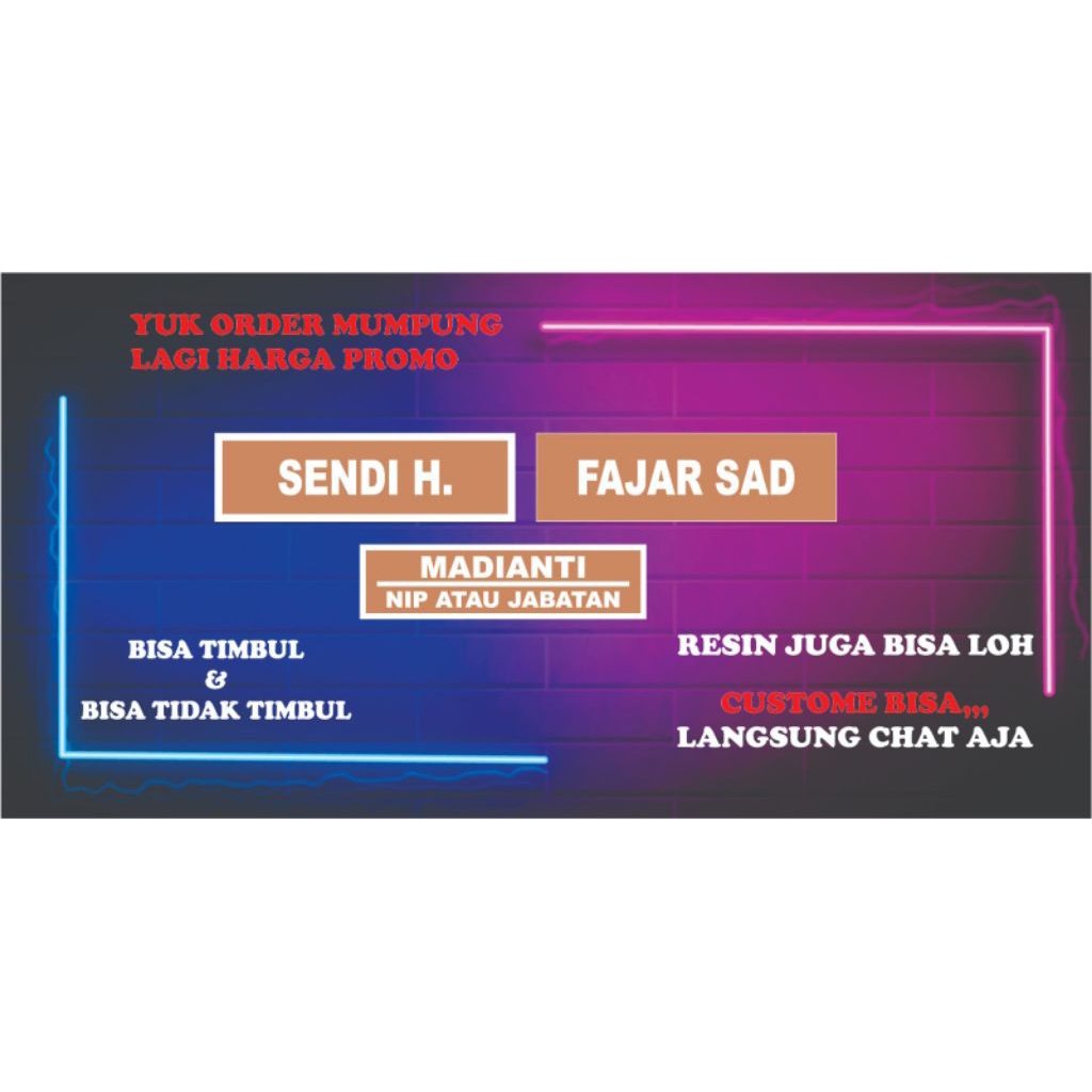 

Papan nama dada nametag exclusive