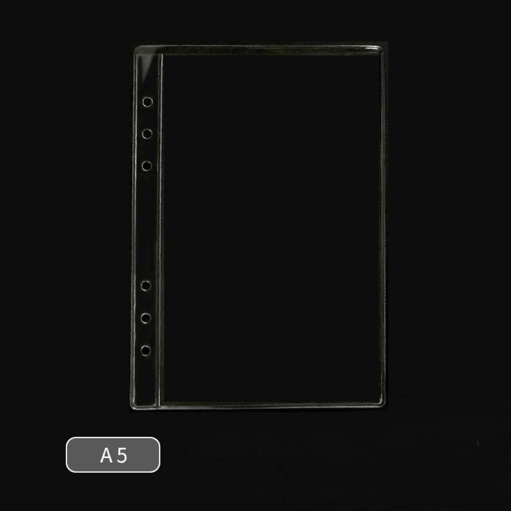 

A5 kantong sleeve PVC Clear Transparan Binder notebook 6 ring isi 10