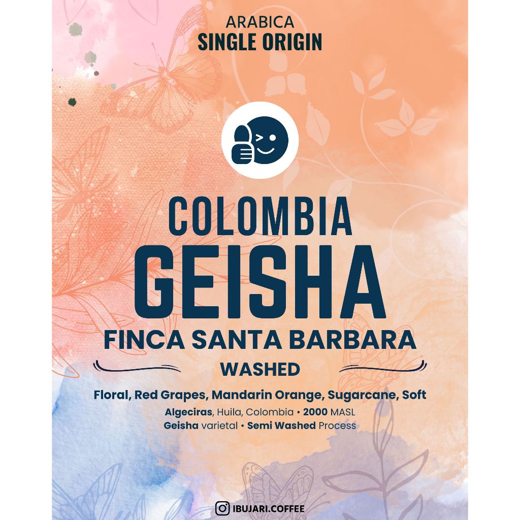 

Colombia Geisha Finca Santa Barbara Washed Biji Kopi Arabika Gesha Coffee Beans Ibujari Roastery