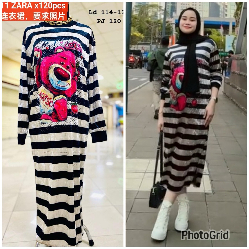 DRES MAXI TUNIK PJG 120 LD 114-120 BLUDRU VELVET IMPORT TOKO ZAIRA