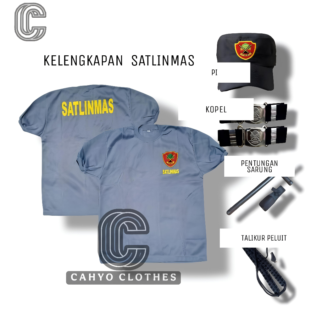 PERLENGKAPAN LINMAS| KELENGKAPAN HANSIP BAJU LINMAS PENTUNGAN TOPI