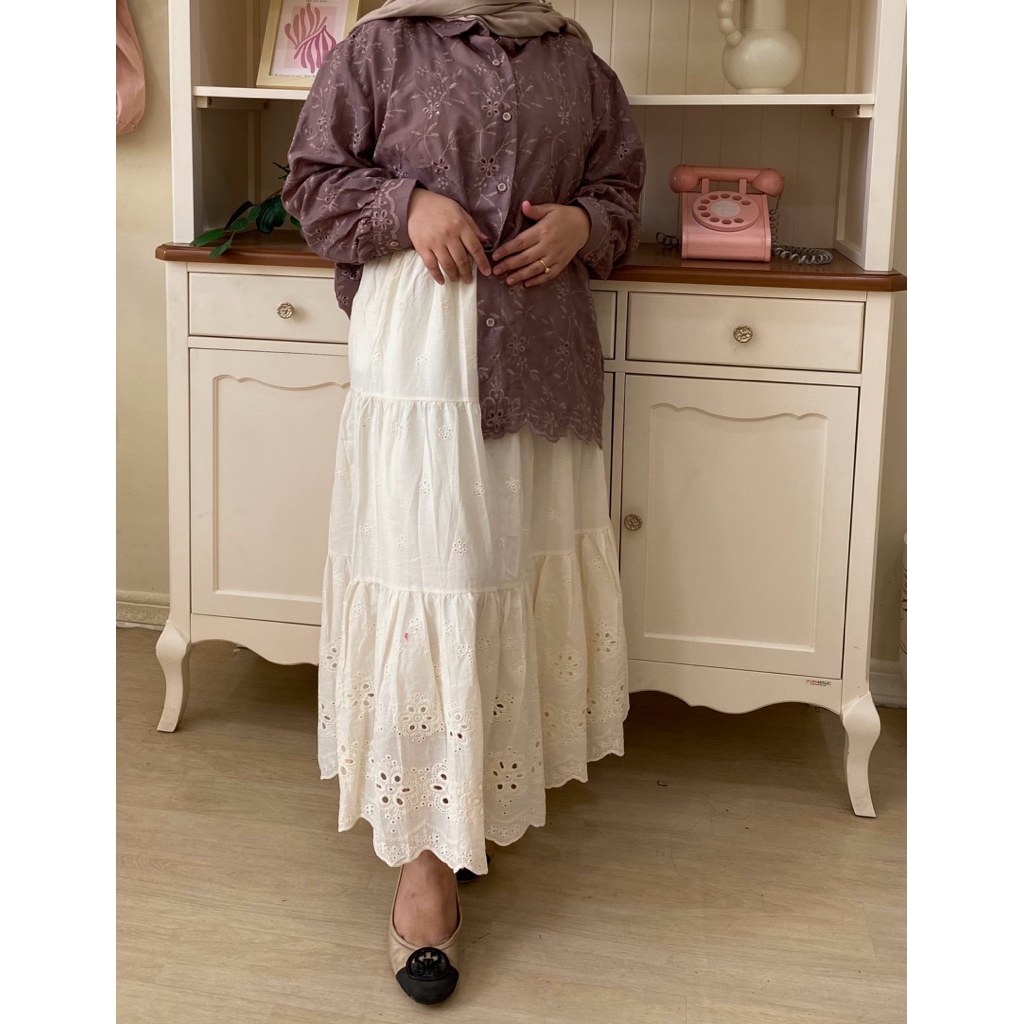 Kemeja Katbol Oversize | Kemeja Katun Bolong | Kemeja Katun Bordir