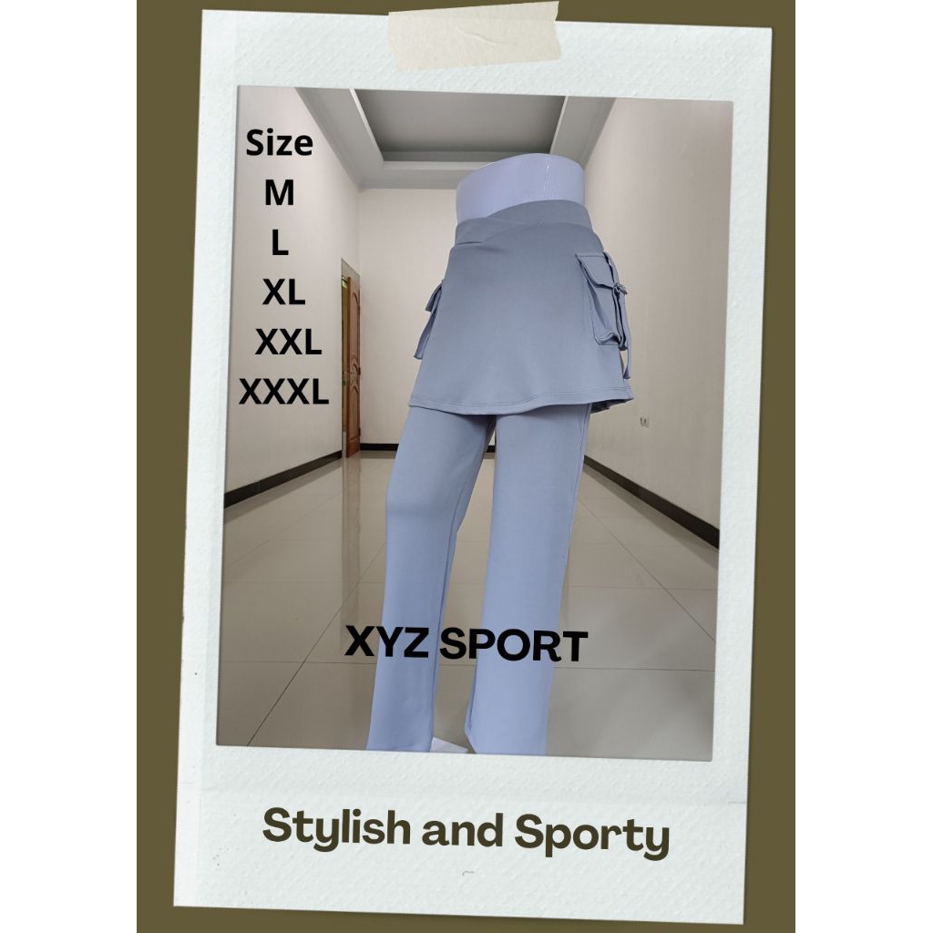 CELANA SENAM ROK KANTONG WANITA/CELANA SENAM ROK KANTONG SAMPING/CBR ROK KANTONG WANITA/Abu silver