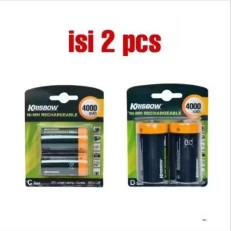 KRISBOW BATERAI TYPE C DAN D RECHARGEABLE /BATERAI CAS