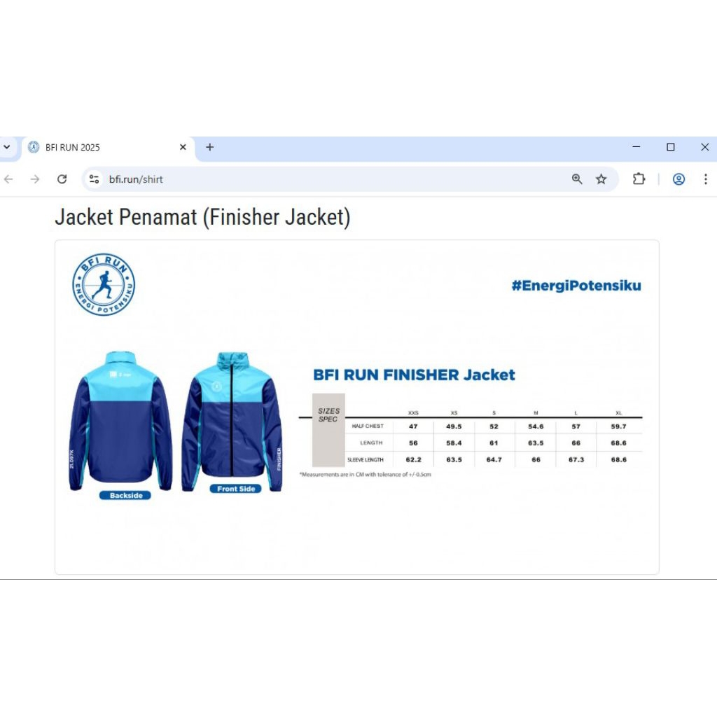 Jacket Finisher HM BFI Run 2025