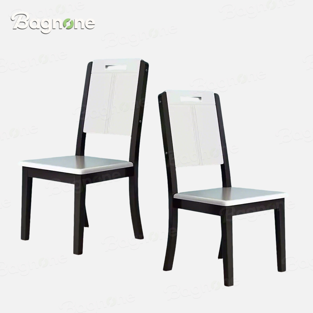 Bagnone-Kursi Kayu Solid/Meja Dan Kursi Makan/Kursi Sandaran Hitam Dan Putih Modern Sederhana/Kursi 