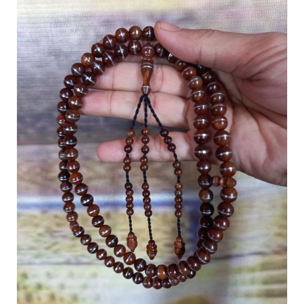 TASBIH KAOKAH ASLI MOTIF PERADA 8MM RUNTAI 3