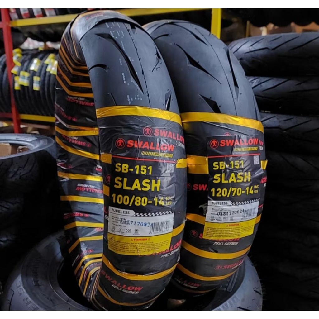 BAN SET SWALLOW SLASH NEW VARIO160 TUBLES/PAKET BAN LUAR SWALLOW SLASH PCX150/BAN KOMPLIT DEPAN BELA