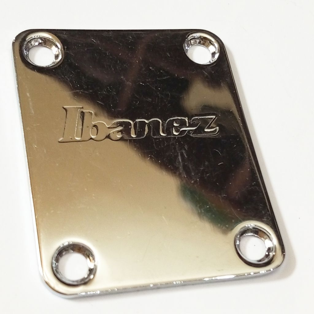 Neck Plate Gitar Original Ibanez Chrome